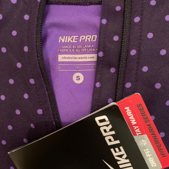 Nike Womens 3/4 Zip Purple Polka Dot Active Jacket Size Small - Picture 10 of 10